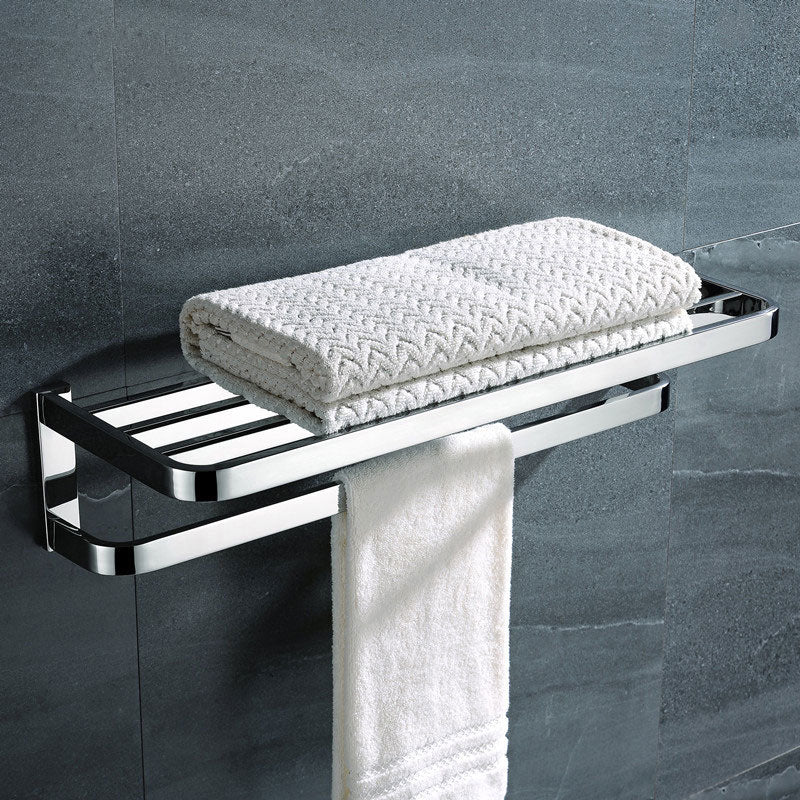 Polished Chrome Modern Bathroom Accessory Set in Stainless Steel Towel Bar/Soap Dish