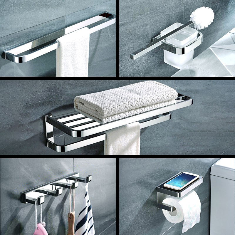 Polished Chrome Modern Bathroom Accessory Set in Stainless Steel Towel Bar/Soap Dish