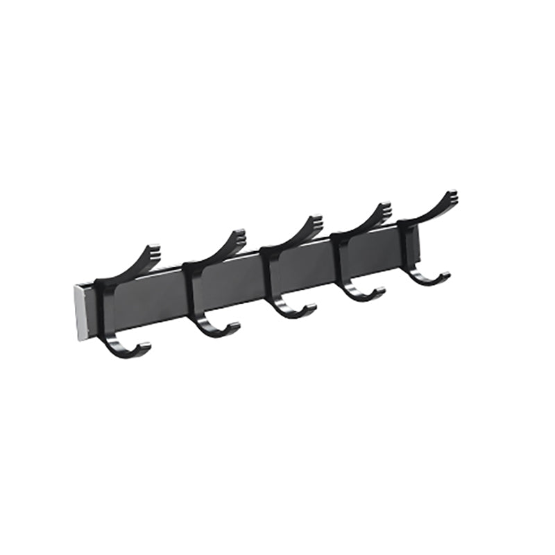 Modern Classic Bath Hardware Set Matte Black Robe Hooks/Towel Bar & Bath Shelf