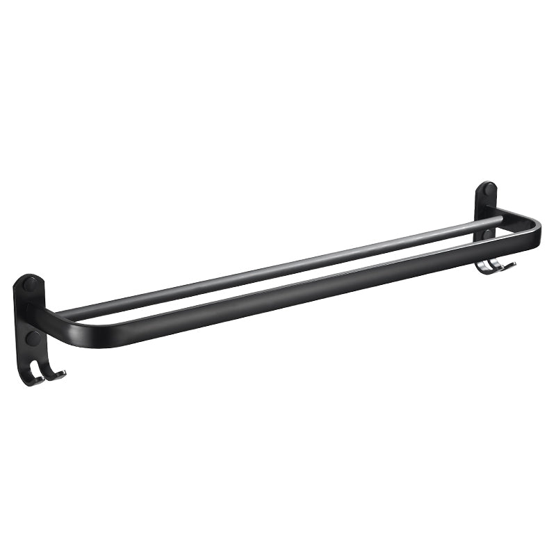 Modern Classic Bath Hardware Set Matte Black Robe Hooks/Towel Bar & Bath Shelf