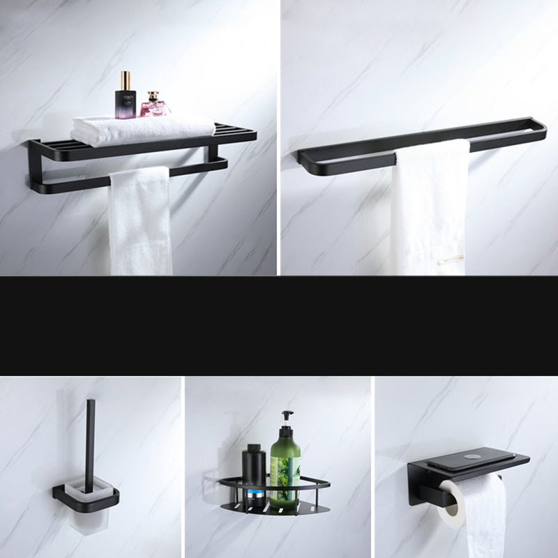 Modern Bathroom Hardware Set Bath Shelf Towel Bar Black Bath Hardware Set