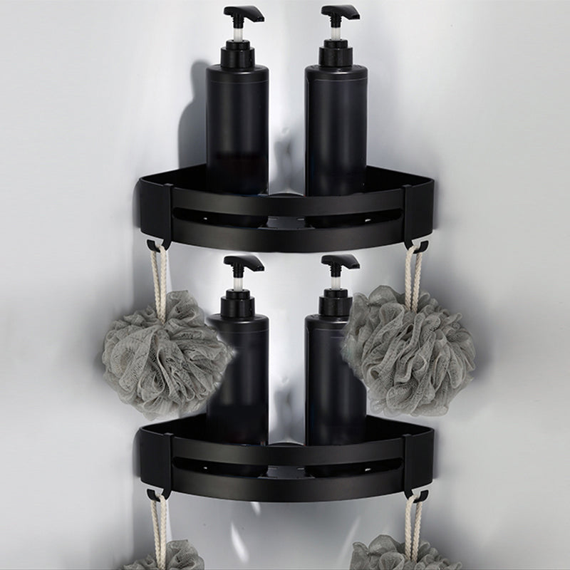 Contemporary Bathroom Accessory Set Black Finish Robe Hooks/Towel Ring Bar