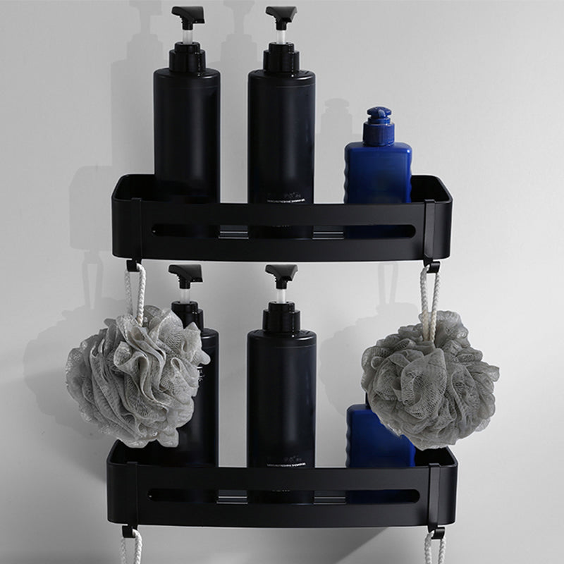 Contemporary Bathroom Accessory Set Black Finish Robe Hooks/Towel Ring Bar