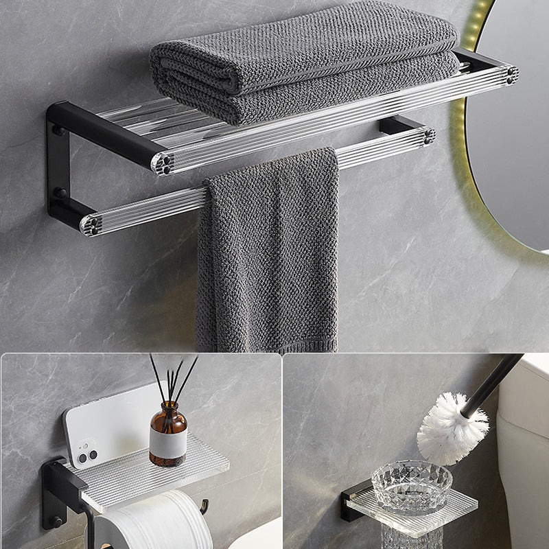 Modern Bathroom Accessory Kit Bath Shelf/Towel Bar & Robe Hooks Included