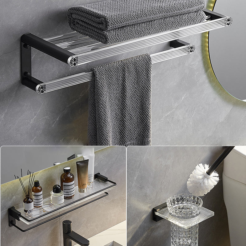 Modern Bathroom Accessory Kit Bath Shelf/Towel Bar & Robe Hooks Included