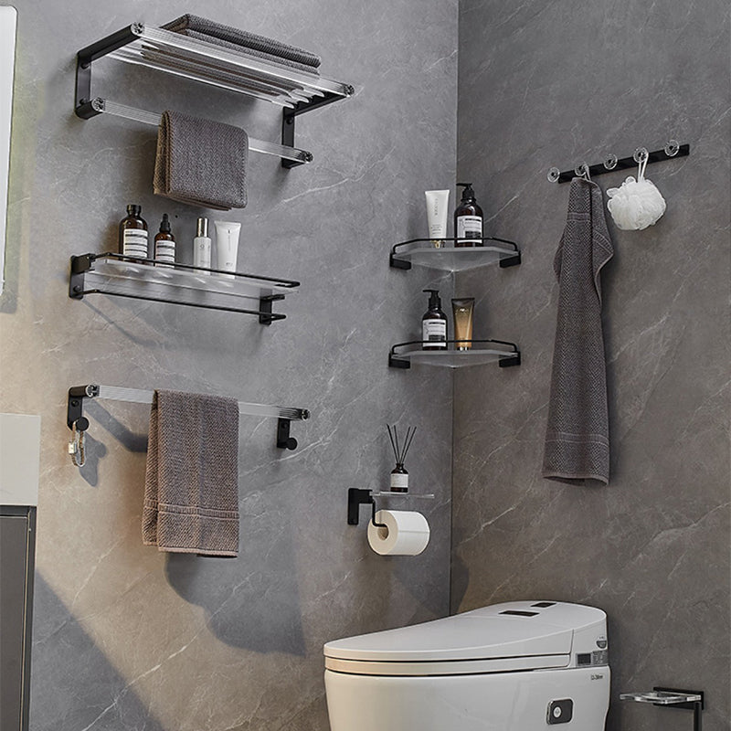 Modern Bathroom Accessory Kit Bath Shelf/Towel Bar & Robe Hooks Included