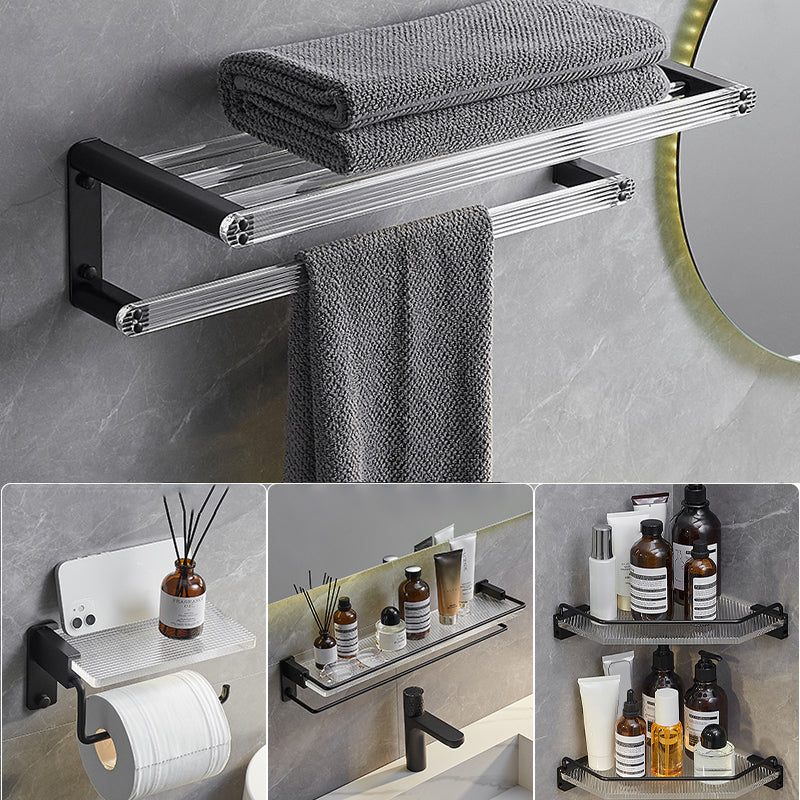 Modern Bathroom Accessory Kit Bath Shelf/Towel Bar & Robe Hooks Included