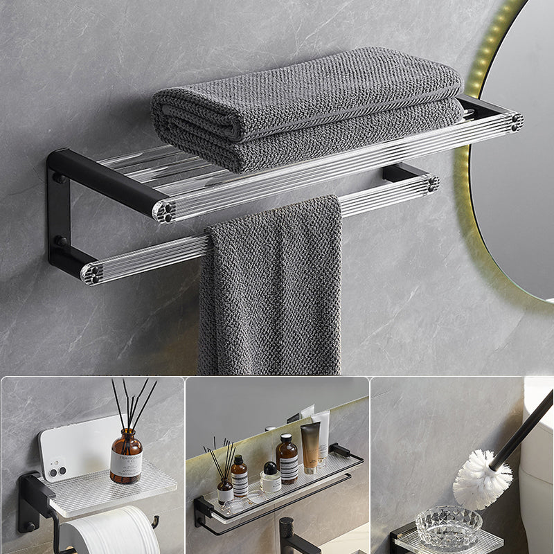 Modern Bathroom Accessory Kit Bath Shelf/Towel Bar & Robe Hooks Included