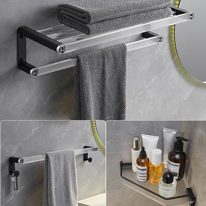 Modern Bathroom Accessory Kit Bath Shelf/Towel Bar & Robe Hooks Included