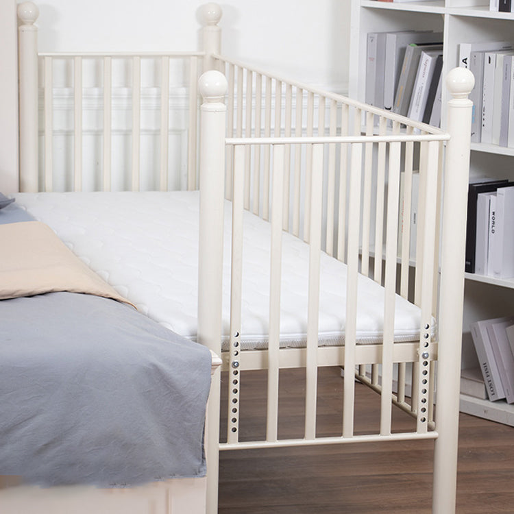 Contemporary Metal Daybed with Headboard and Guardrail in White