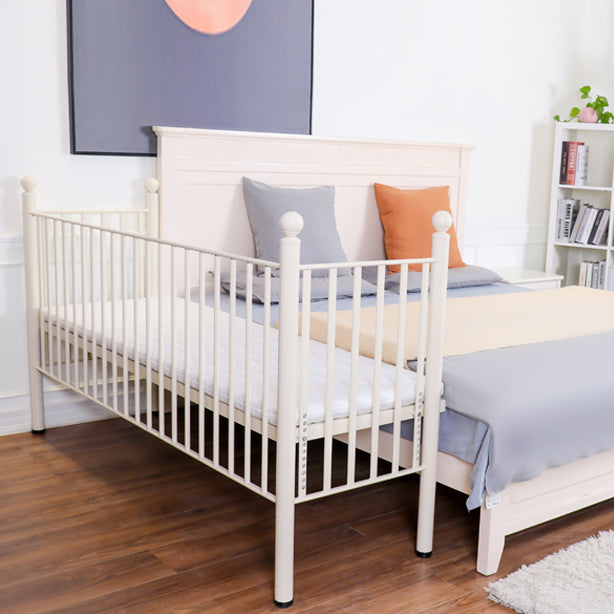 Contemporary Metal Daybed with Headboard and Guardrail in White