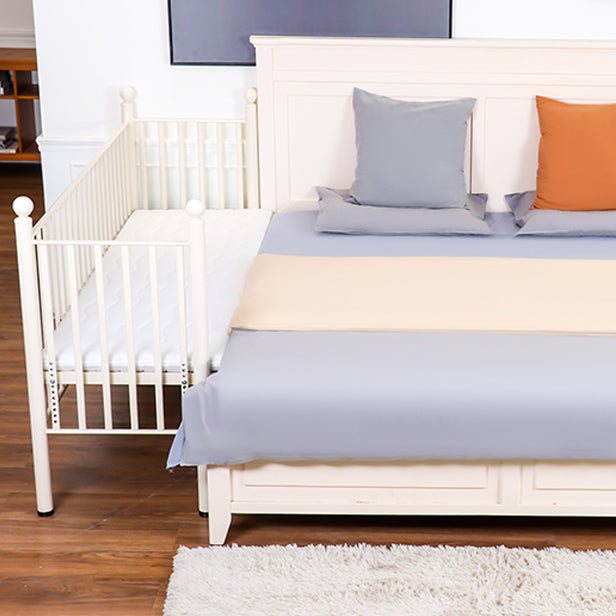 Contemporary Metal Daybed with Headboard and Guardrail in White