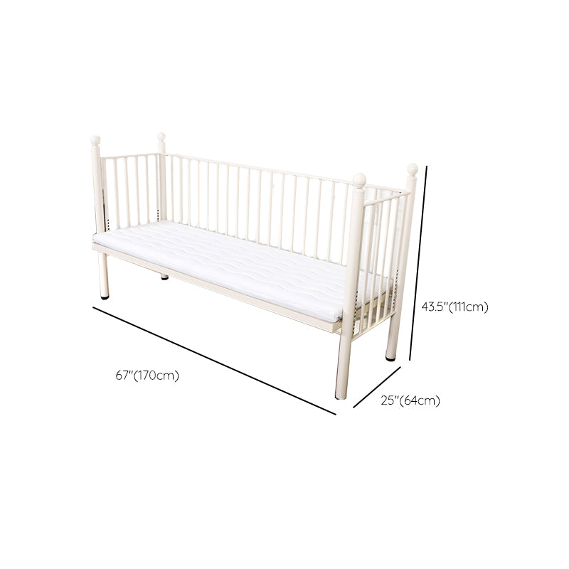 Contemporary Metal Daybed with Headboard and Guardrail in White