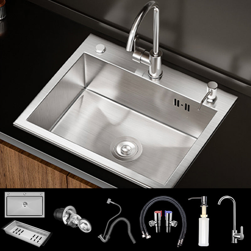 Classic Style Kitchen Sink Stainless Steel 3 Holes Drop-In Kitchen Sink