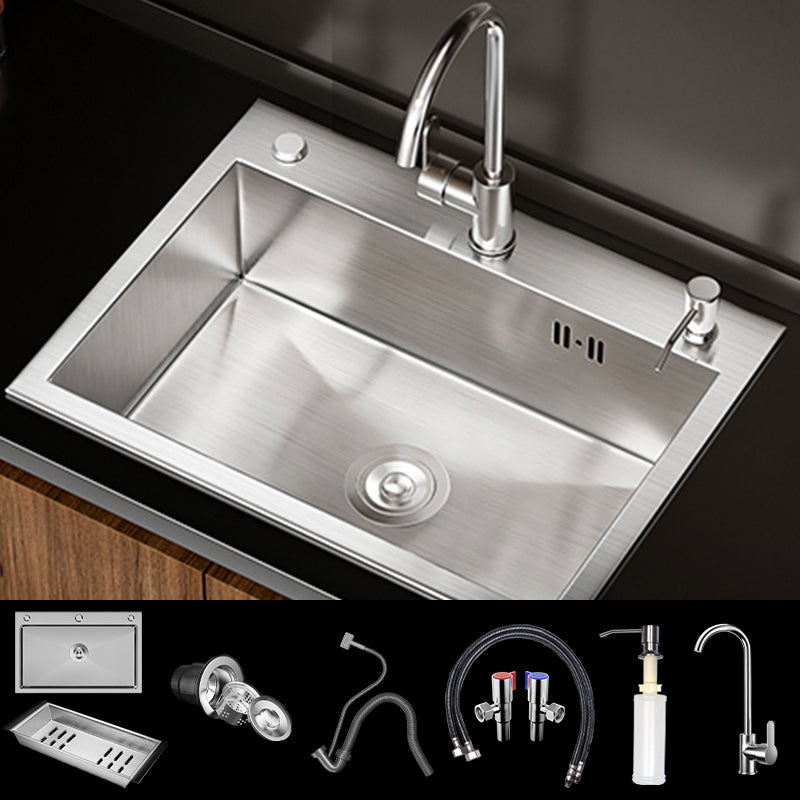 Classic Style Kitchen Sink Stainless Steel 3 Holes Drop-In Kitchen Sink