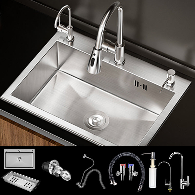 Classic Style Kitchen Sink Stainless Steel 3 Holes Drop-In Kitchen Sink