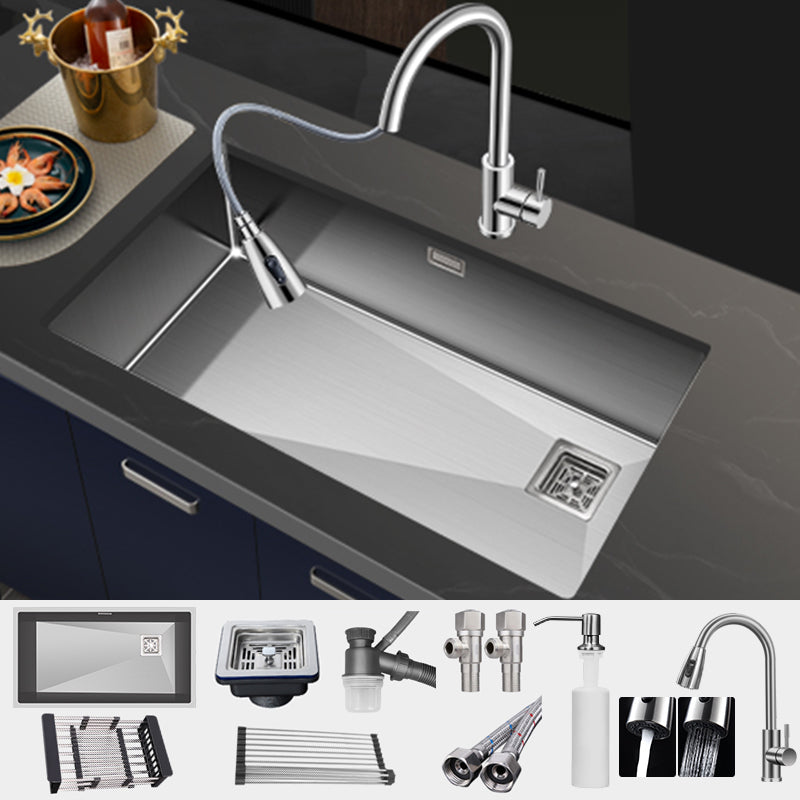 Contemporary Style Kitchen Sink Stainless Steel Noise-cancelling Design Kitchen Sink