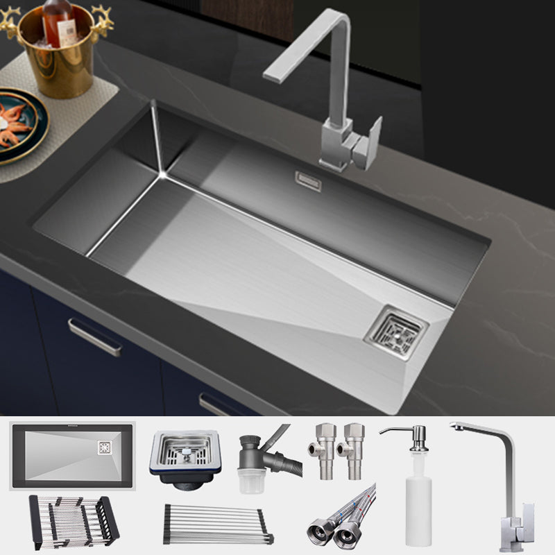 Contemporary Style Kitchen Sink Stainless Steel Noise-cancelling Design Kitchen Sink