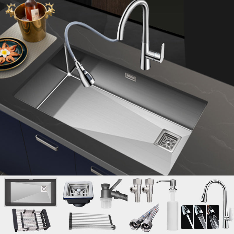 Contemporary Style Kitchen Sink Stainless Steel Noise-cancelling Design Kitchen Sink