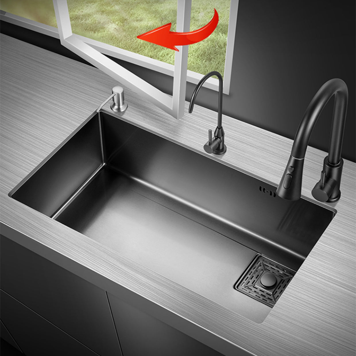 Modern Style Kitchen Sink Stainless Steel Noise-cancelling Design Kitchen Sink