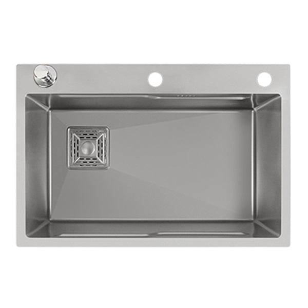 Classic Style Kitchen Sink Stainless Steel Drop-In Kitchen Sink with Drain Strainer Kit