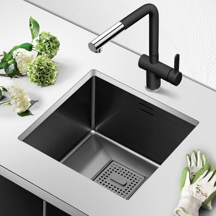 Contemporary  Style Kitchen Sink Stainless Steel Overflow Hole Design Kitchen Sink