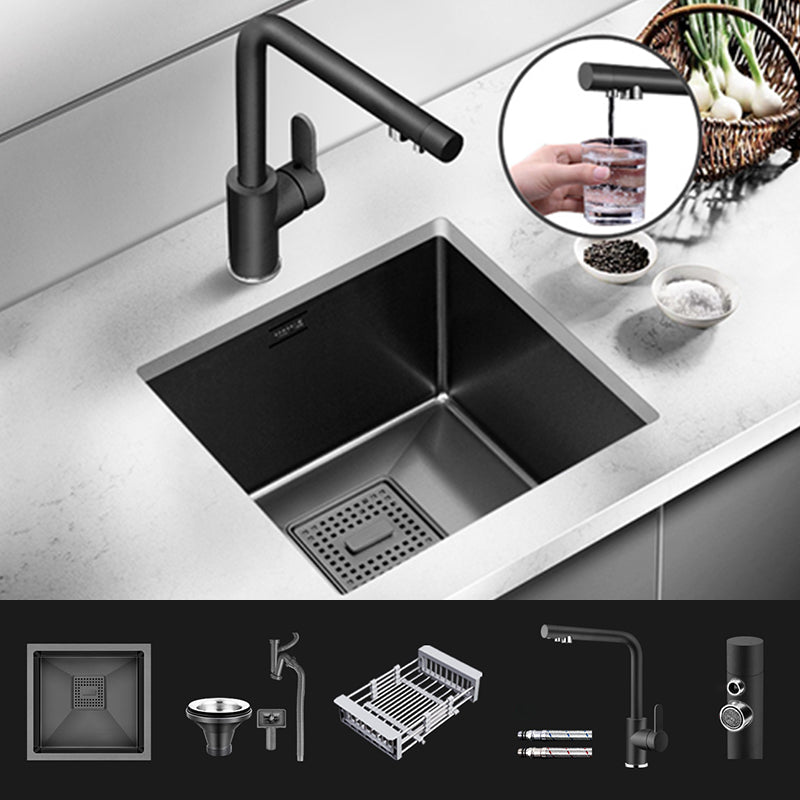 Contemporary  Style Kitchen Sink Stainless Steel Overflow Hole Design Kitchen Sink