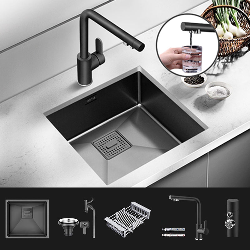 Contemporary  Style Kitchen Sink Stainless Steel Overflow Hole Design Kitchen Sink