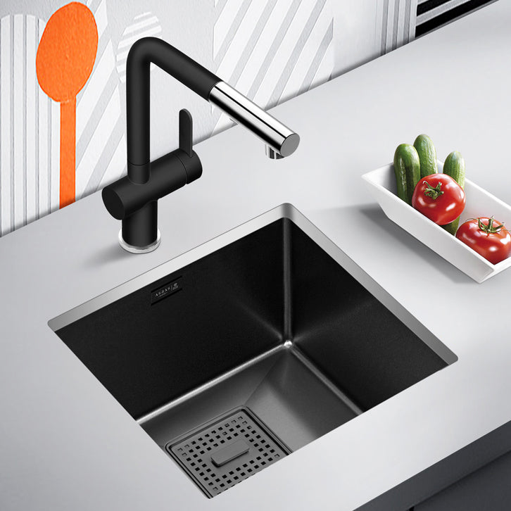 Contemporary  Style Kitchen Sink Stainless Steel Overflow Hole Design Kitchen Sink