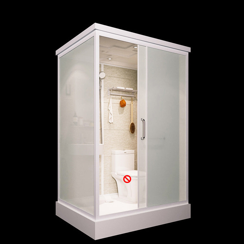 Sliding Doors Shower Stall with Base Included Framed Shower Stall in White