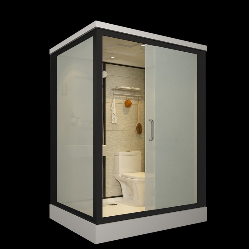 Sliding Doors Shower Stall with Base Included Framed Shower Stall in White