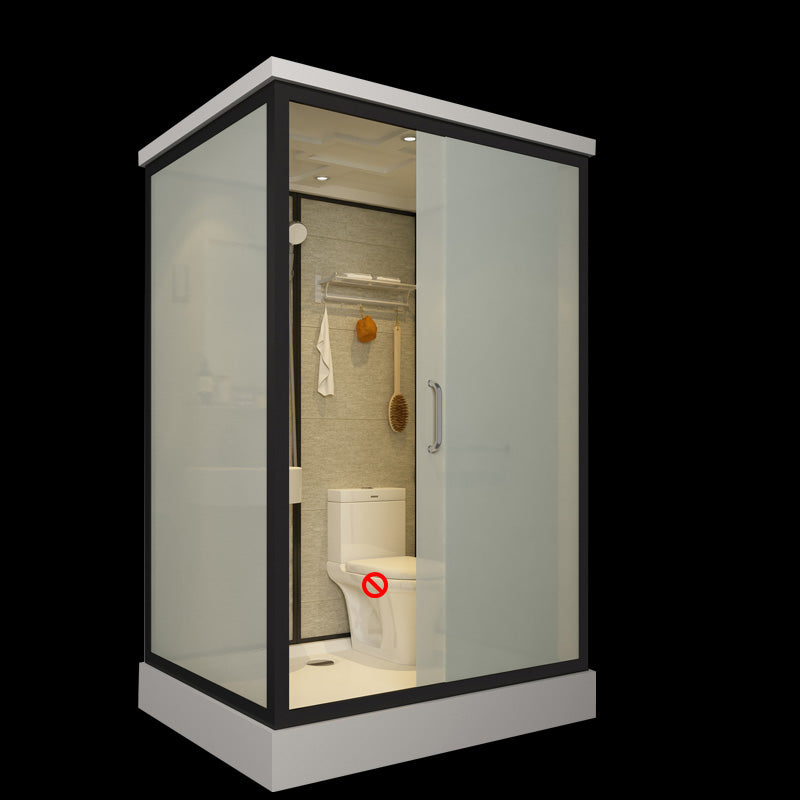 Sliding Doors Shower Stall with Base Included Framed Shower Stall in White