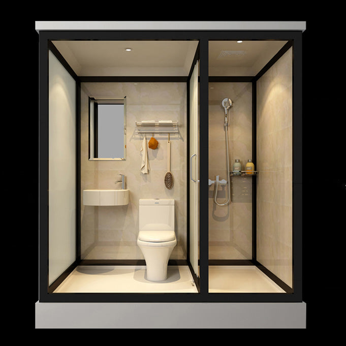 Sliding Doors Shower Stall with Base Included Framed Shower Stall in White