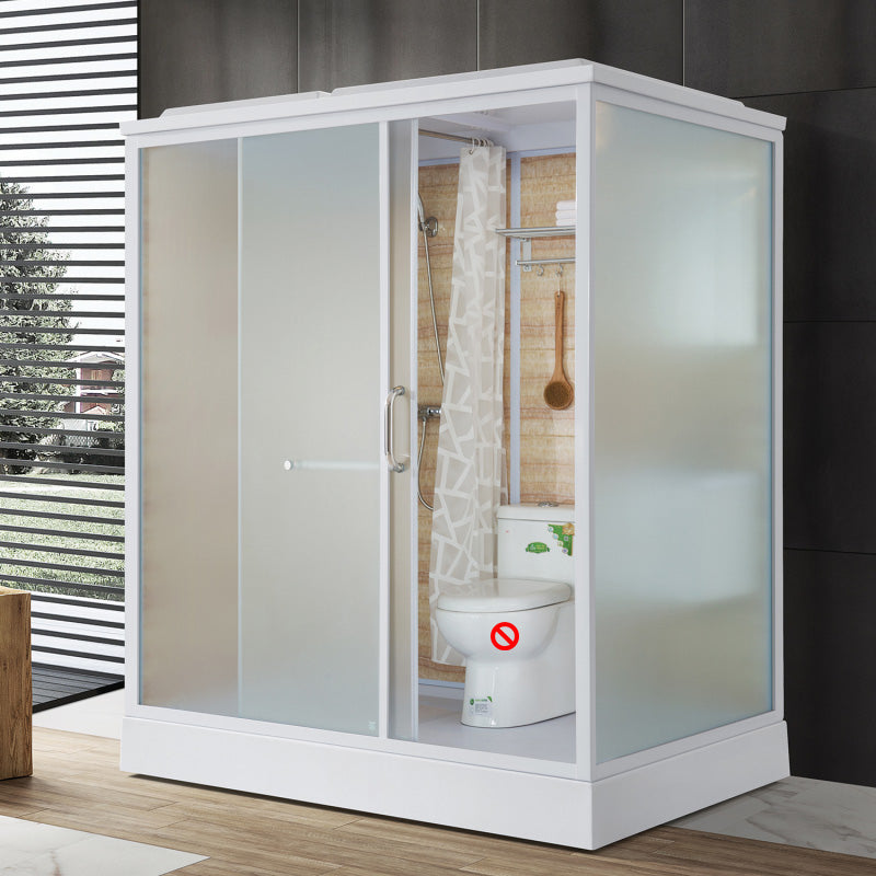 Sliding Doors Shower Stall with Base Included Framed Shower Stall in White