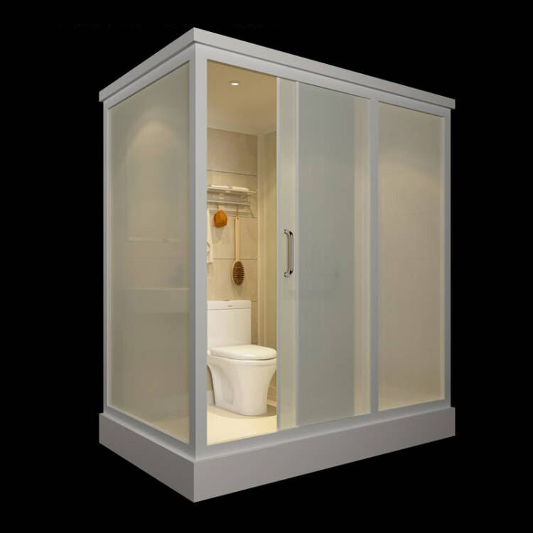 Sliding Doors Shower Stall with Base Included Framed Shower Stall in White