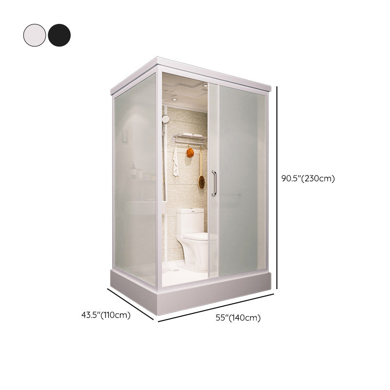 Sliding Doors Shower Stall with Base Included Framed Shower Stall in White