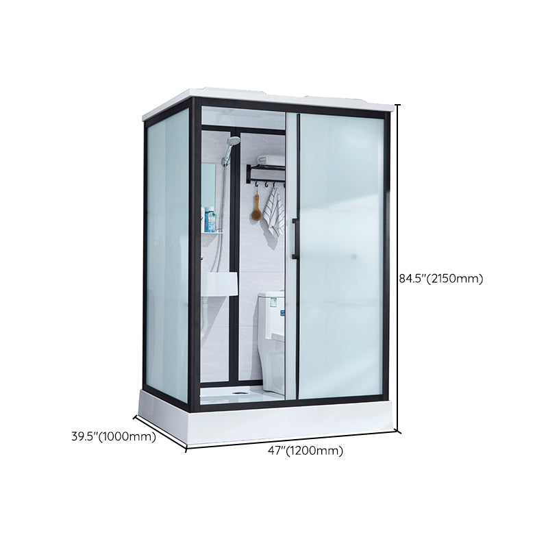 Framed Tempered Glass Shower Kit with Base Included Framed Shower Stall