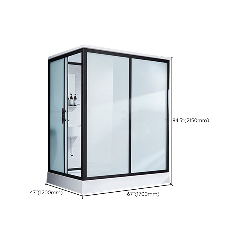 Framed Tempered Glass Shower Kit with Base Included Framed Shower Stall