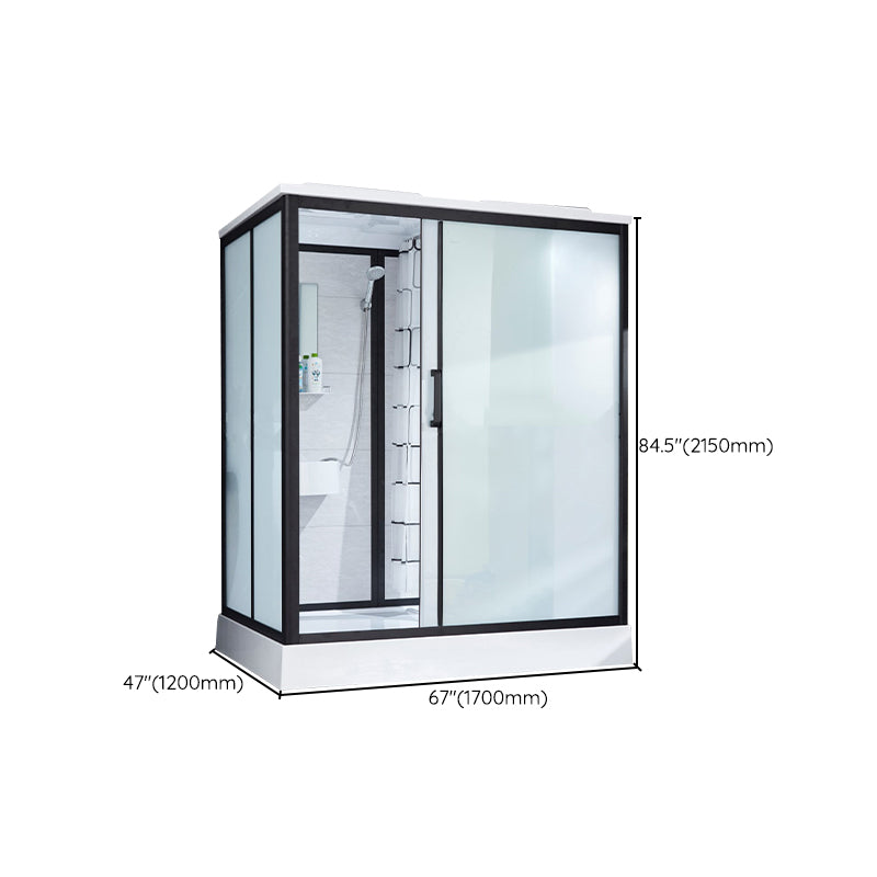 Framed Tempered Glass Shower Kit with Base Included Framed Shower Stall