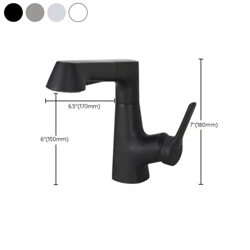 Modern Copper Vessel Faucet Lever Handles Retractable Low Arc Vessel Faucet