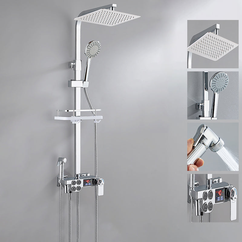 Contemporary Style Shower System Spot Resist Copper Wall Mounted Shower System