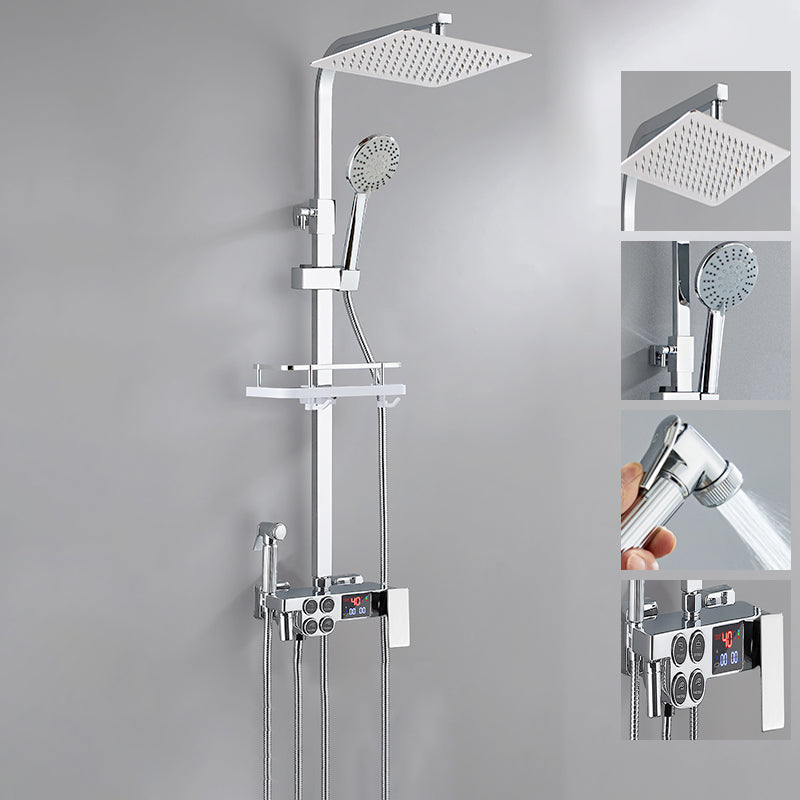 Contemporary Style Shower System Spot Resist Copper Wall Mounted Shower System