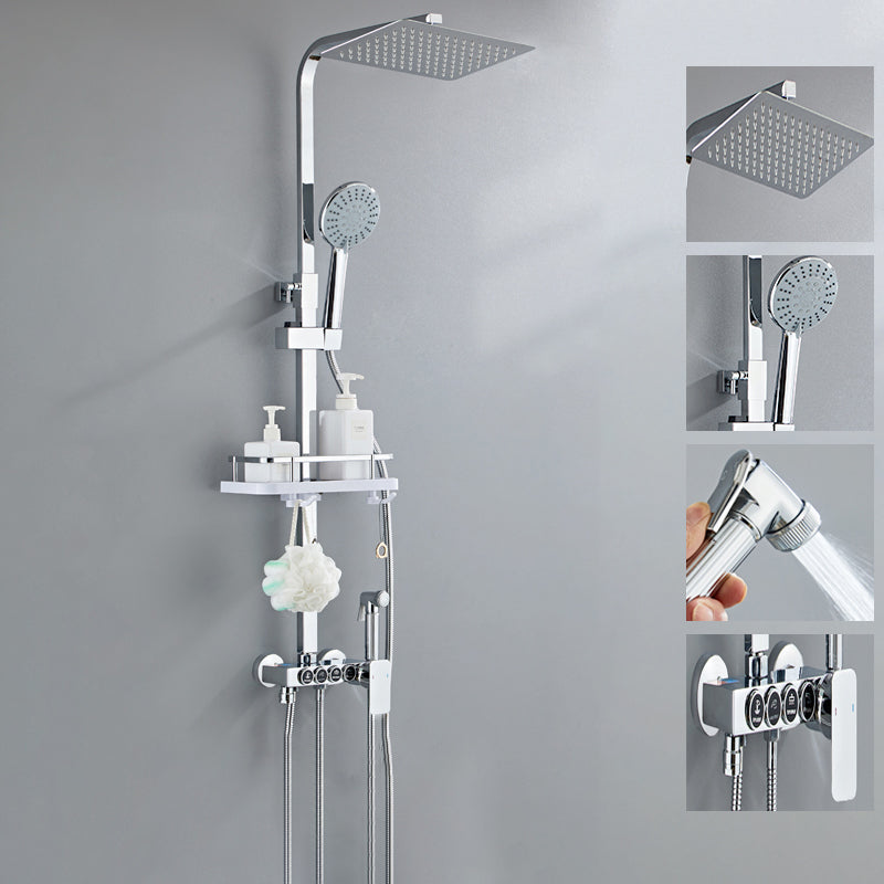 Contemporary Style Shower System Spot Resist Copper Wall Mounted Shower System