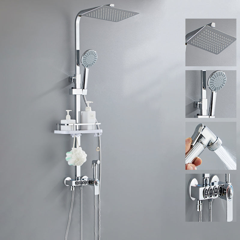 Contemporary Style Shower System Spot Resist Copper Wall Mounted Shower System