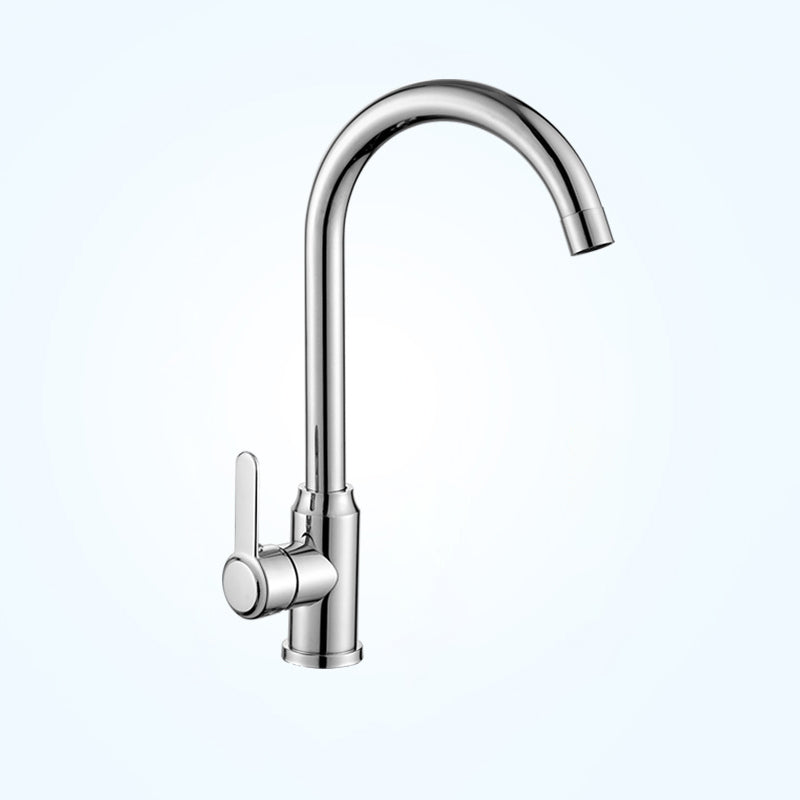 Modern Single Handle Kitchen Faucet 304 Stainless Steel Faucet in Chrome