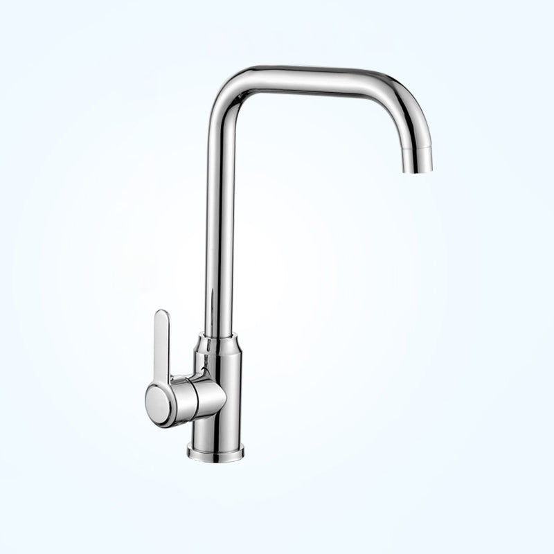 Modern Single Handle Kitchen Faucet 304 Stainless Steel Faucet in Chrome