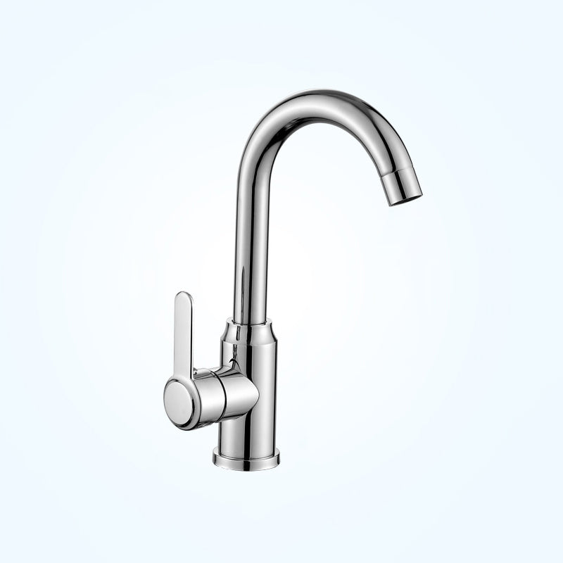 Modern Single Handle Kitchen Faucet 304 Stainless Steel Faucet in Chrome