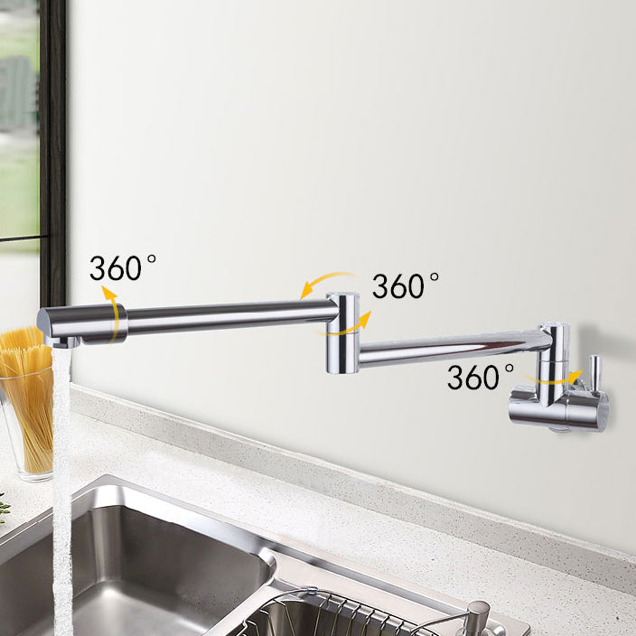 Modern Kitchen Sink Faucet Brass Lever Handles Pot Filler Kitchen Faucet