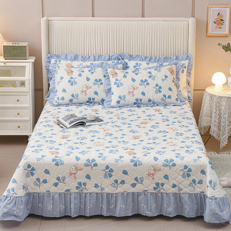 Pure Cotton Bed Sheet Home Bedroom Dormitory Simple Floral Fitted Sheet