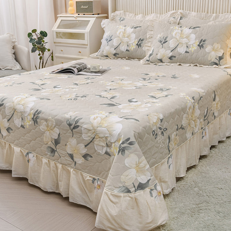 Pure Cotton Bed Sheet Home Bedroom Dormitory Simple Floral Fitted Sheet